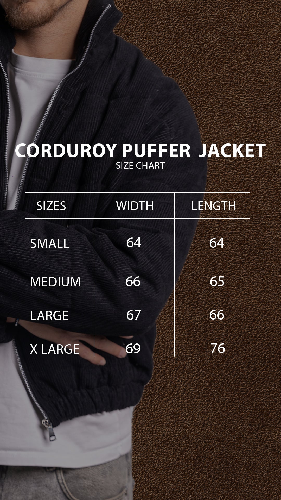 Cropped Corduroy Puffer Jacket - Black