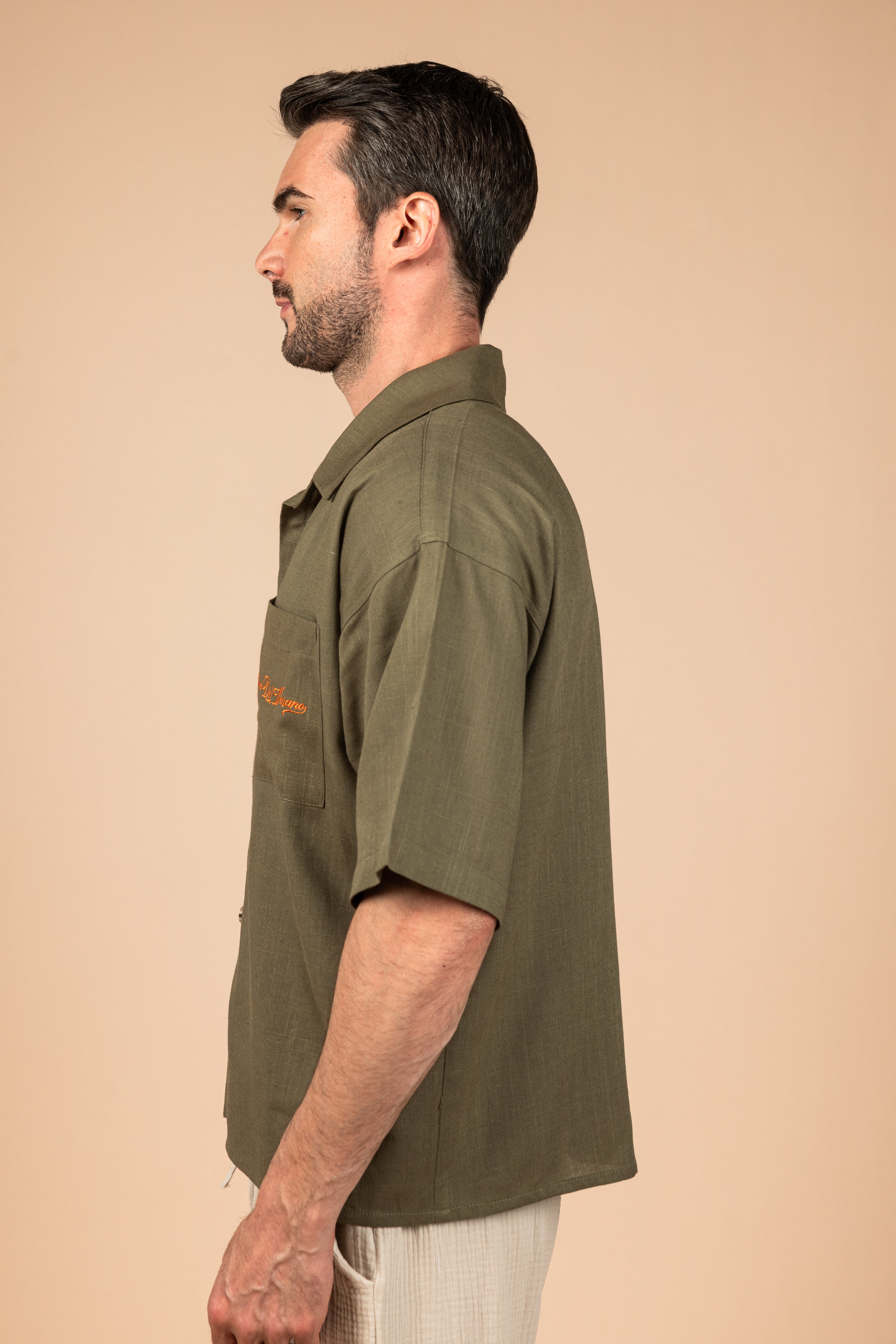 RDV Linen Shirt - Olive Green
