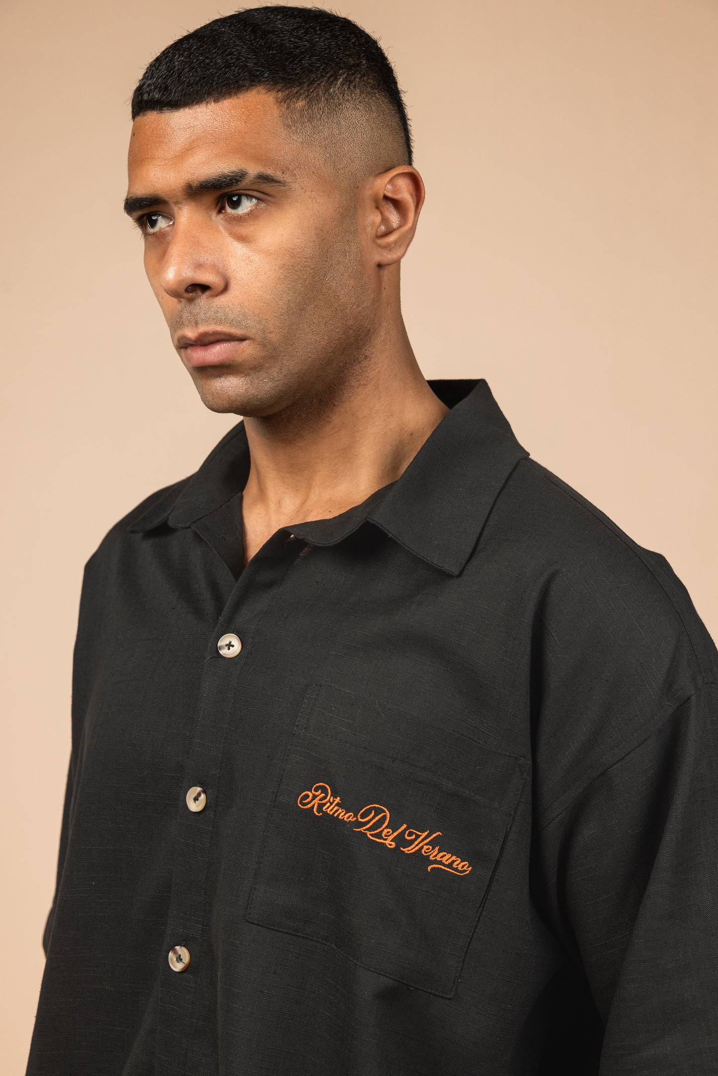 RDV Boxy Fit Linen Shirt - Black