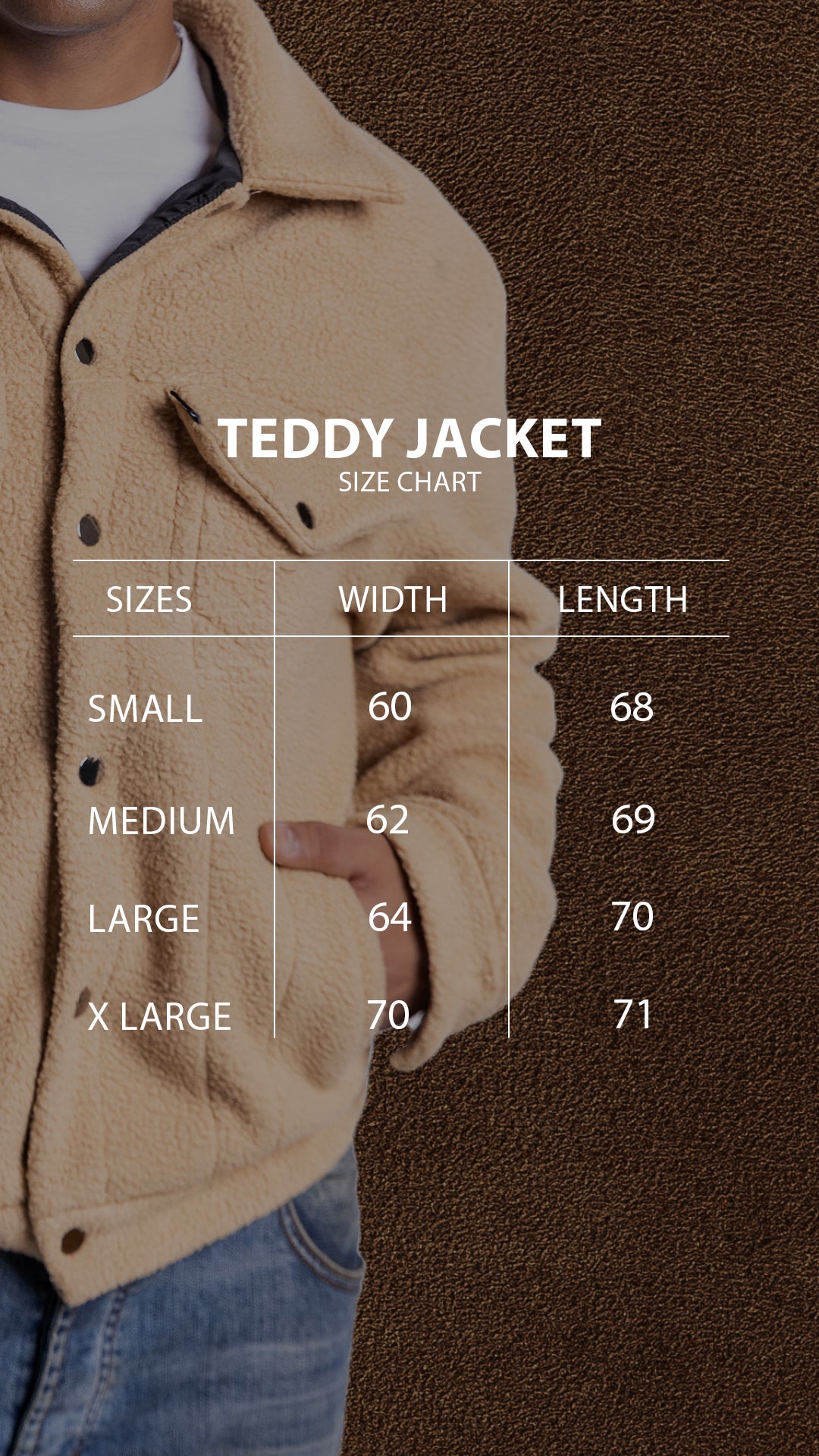 Oversized Cropped Teddy Jacket - Beige