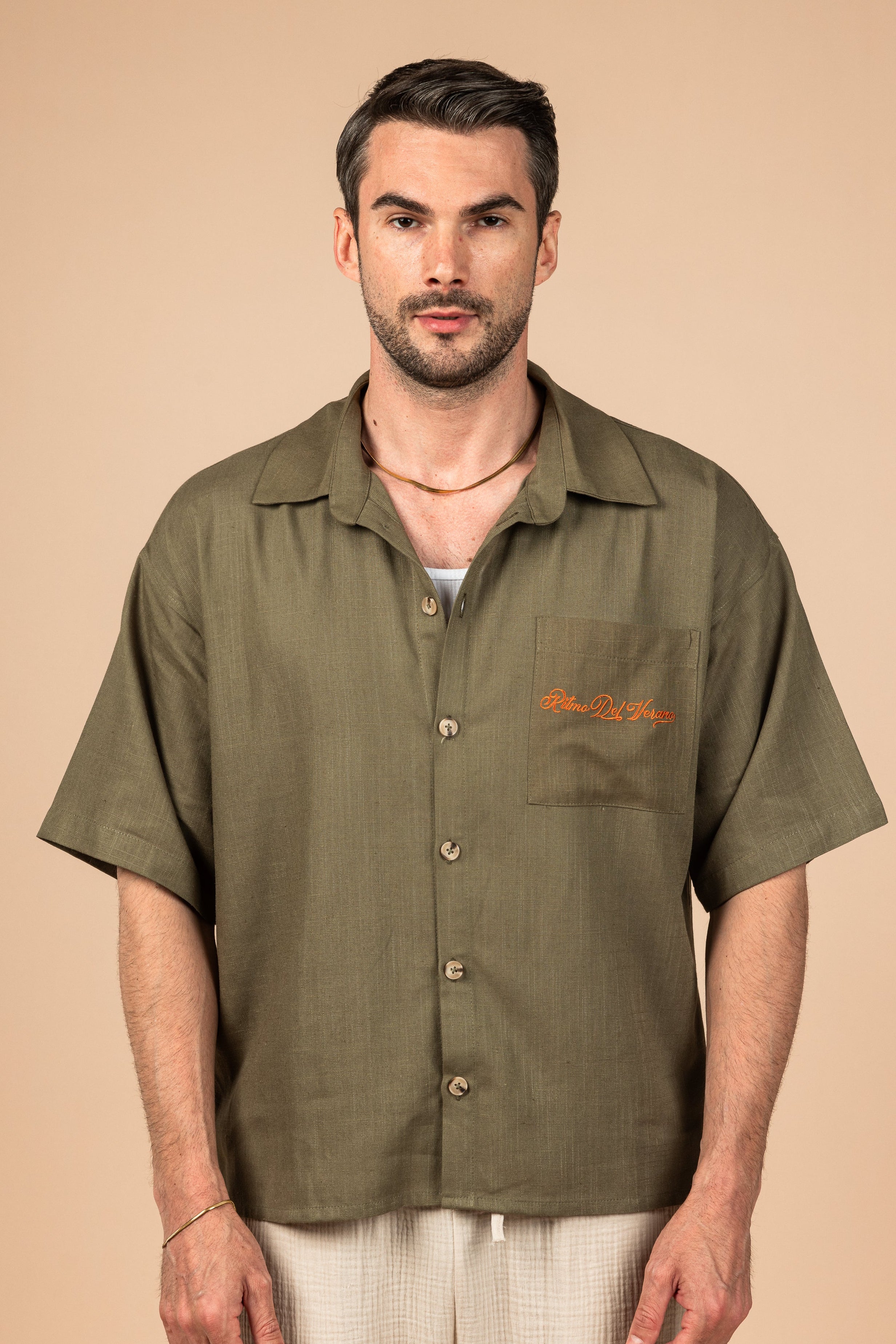 RDV Linen Shirt - Olive Green