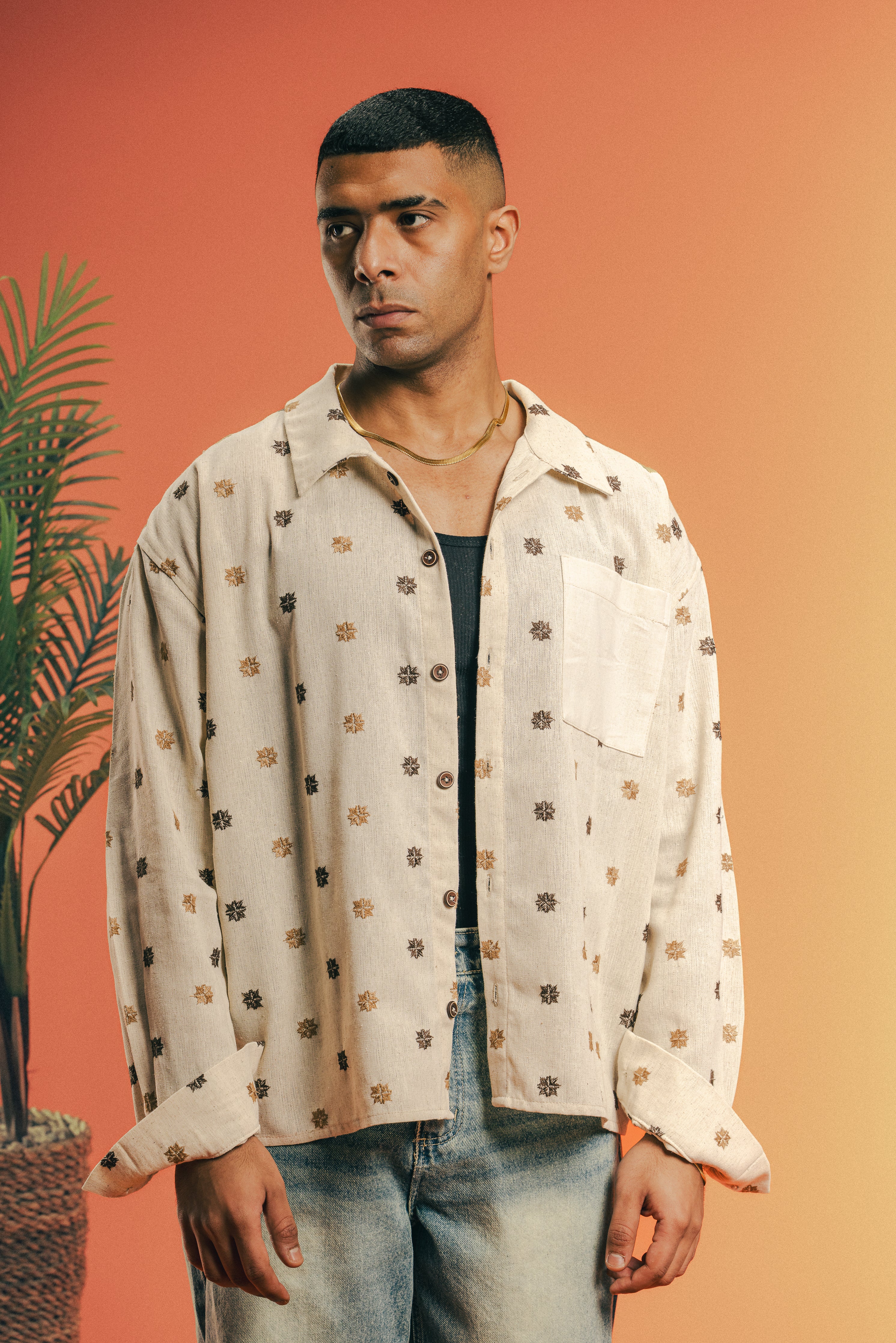 Embroidered Linen Shirt