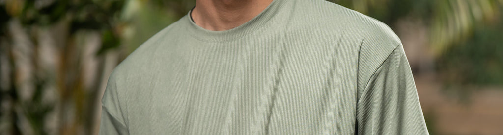 Oversized Ribbed T-Shirt - Green