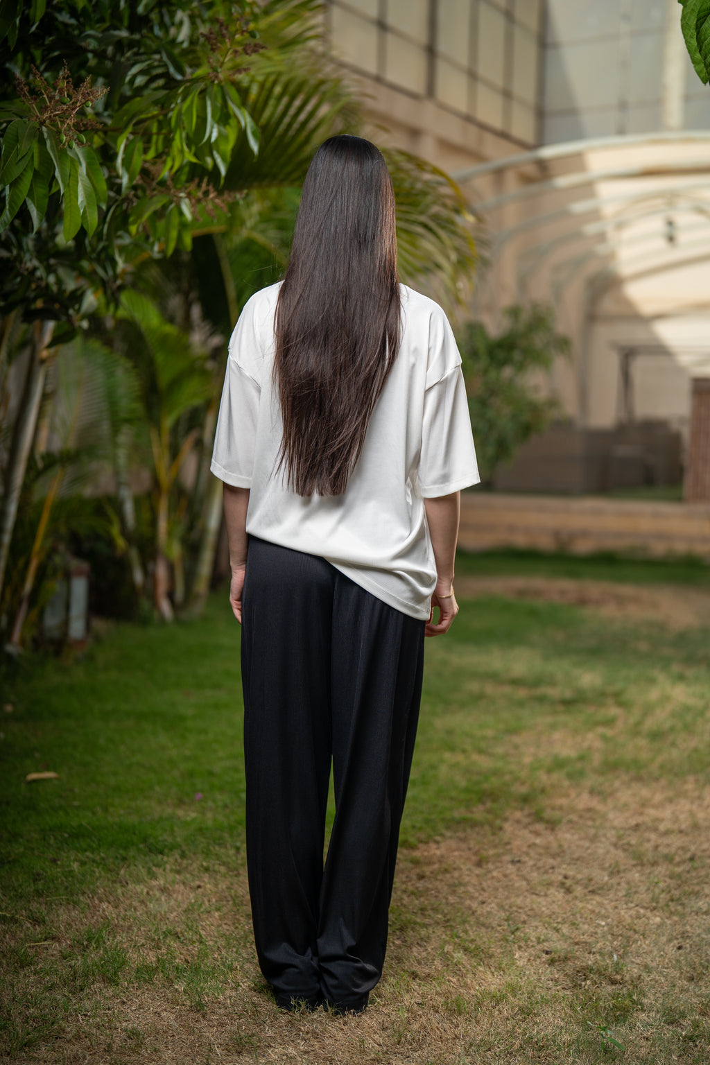Oversized Ribbed T-Shirt - White