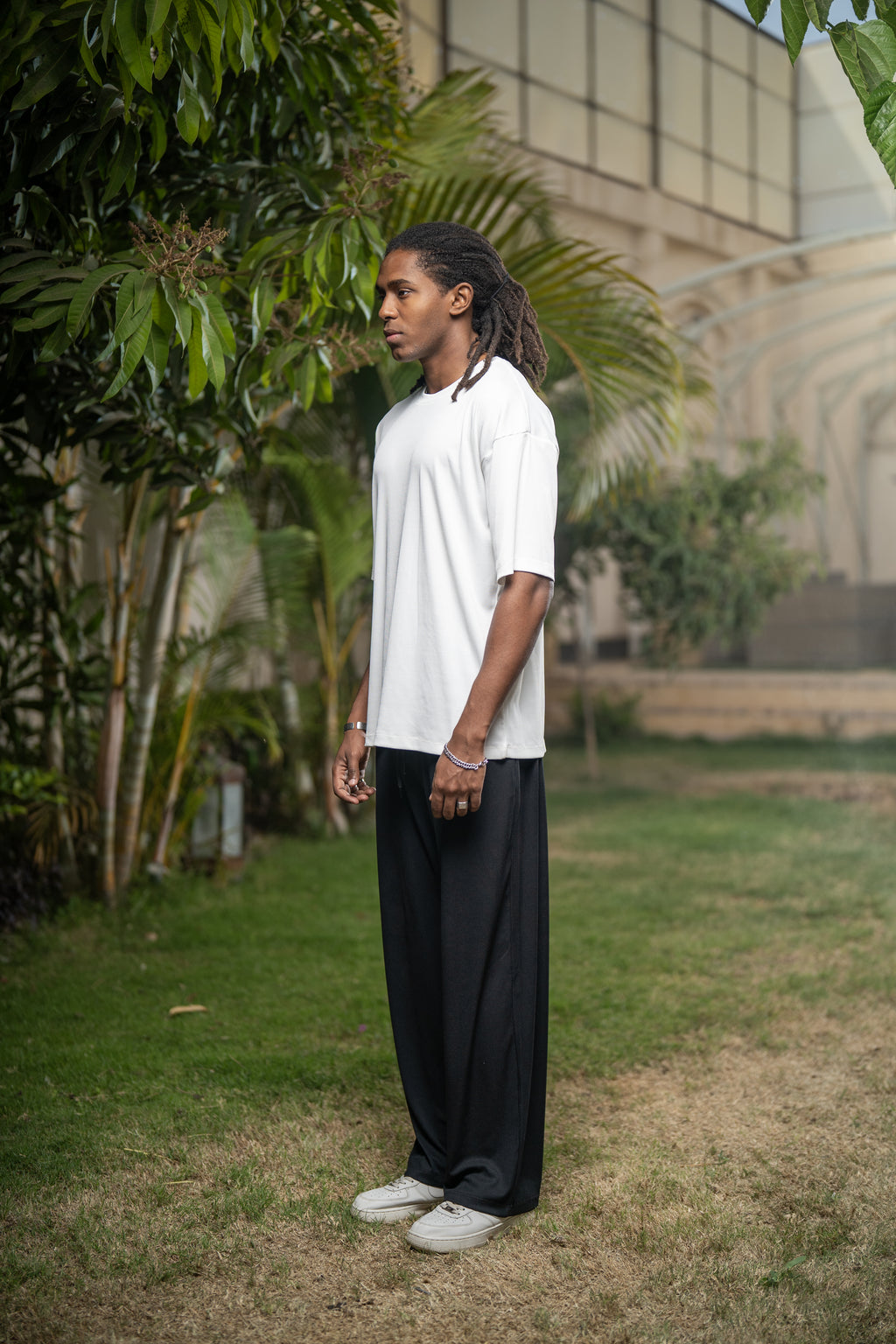 Oversized Ribbed T-Shirt - White