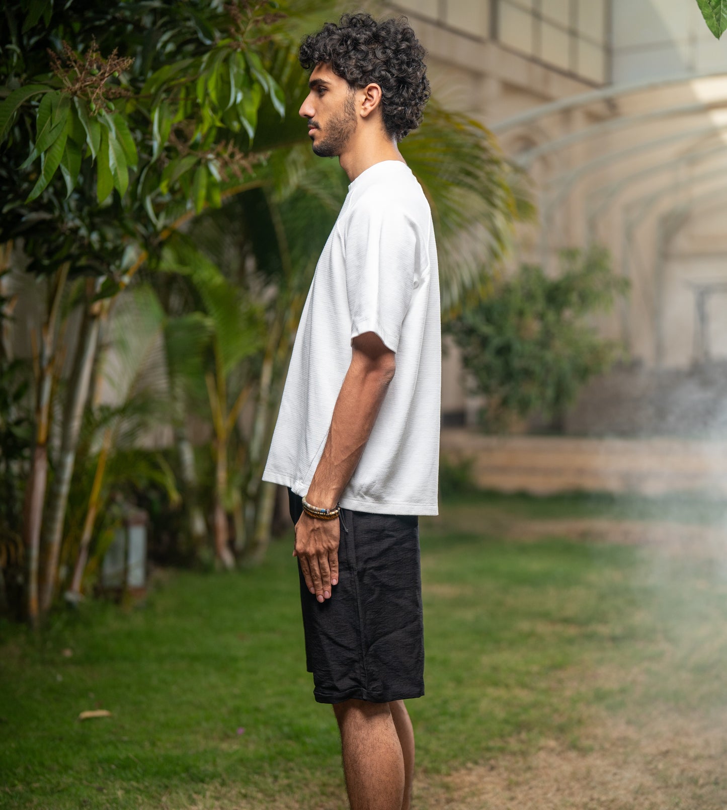 Oversized Linen Shorts - Black