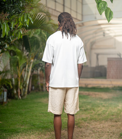 Oversized Linen Shorts - Beige