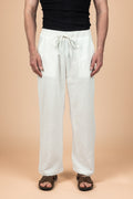 Wide Leg Baby Cotton Pants - White