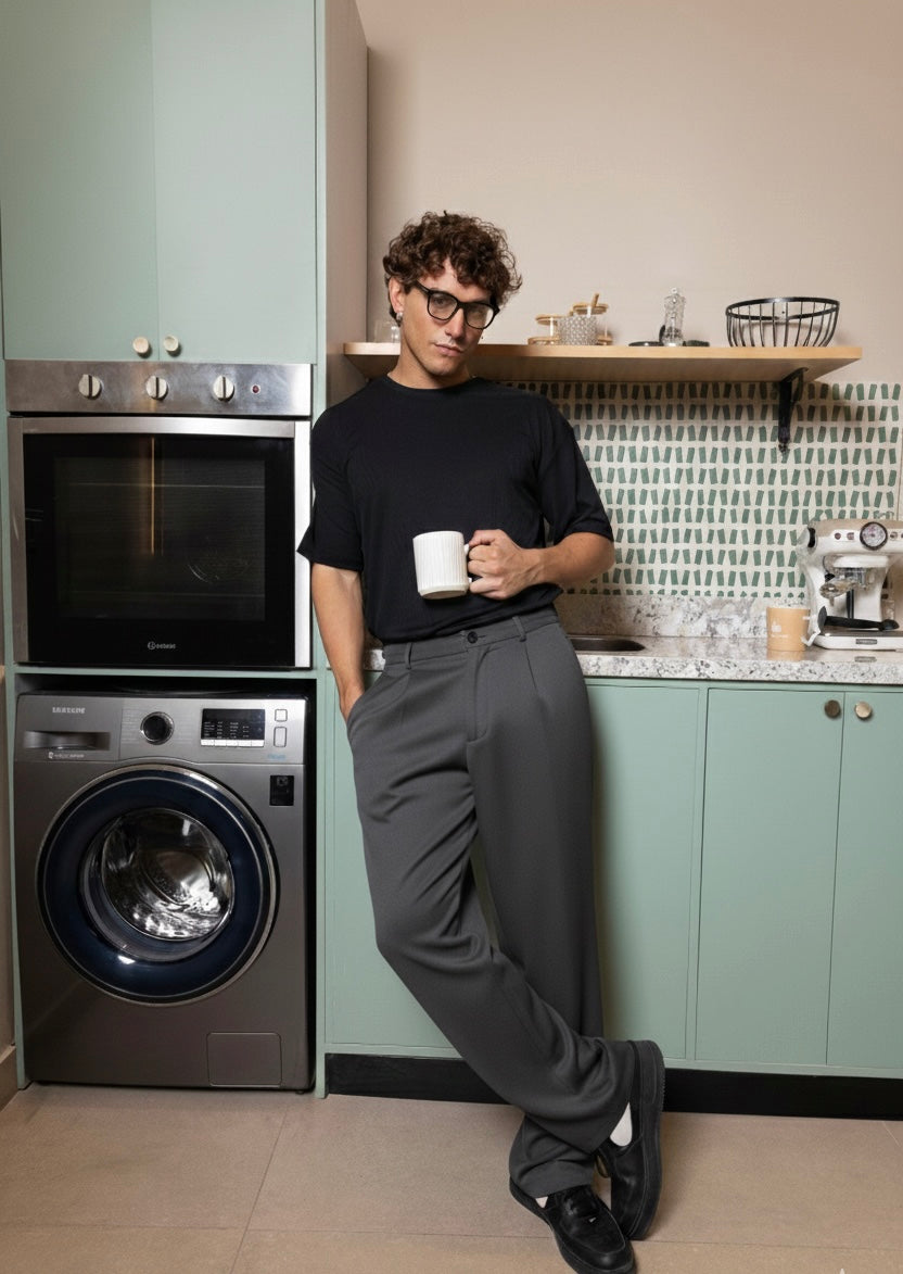GRAY TAILORED PANTS