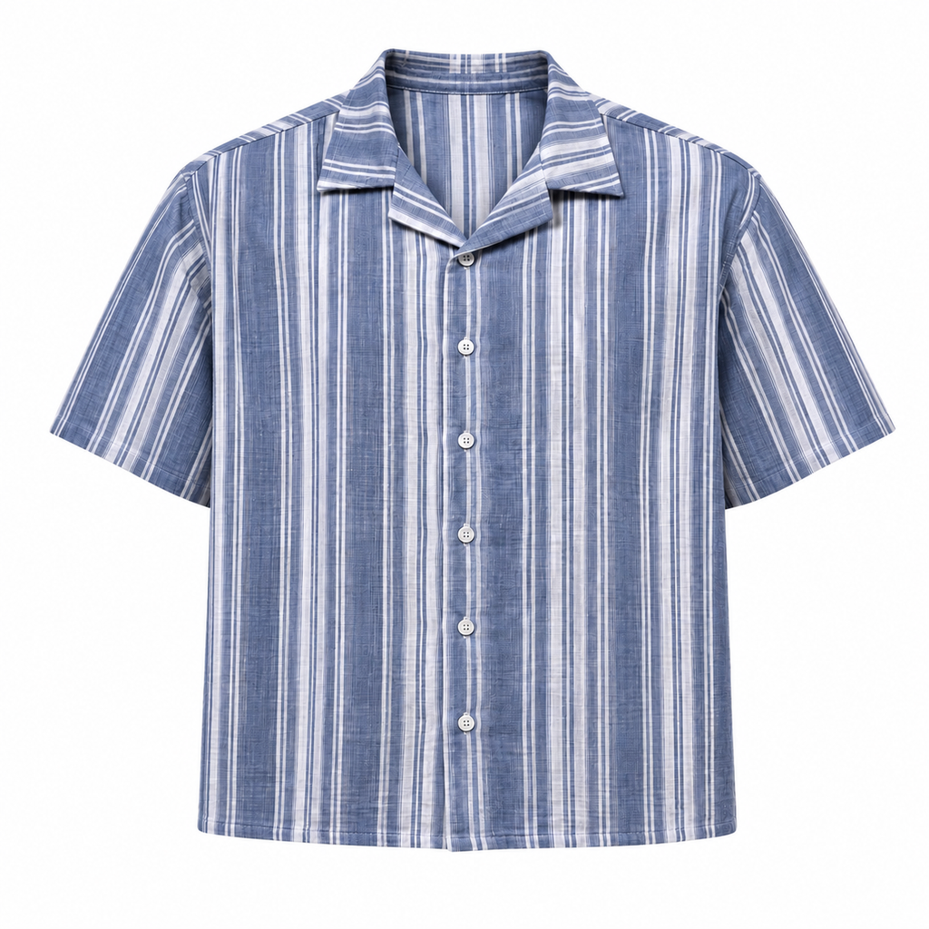 STRIPED TEXTURED HALF SLEEVE SHIRT
