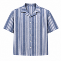 STRIPED TEXTURED HALF SLEEVE SHIRT
