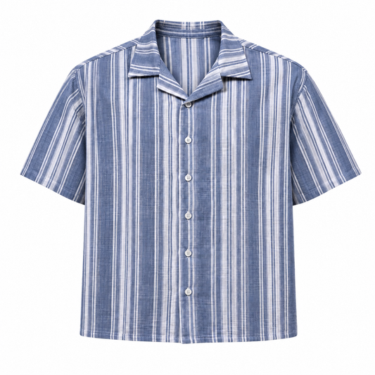 STRIPED TEXTURED HALF SLEEVE SHIRT