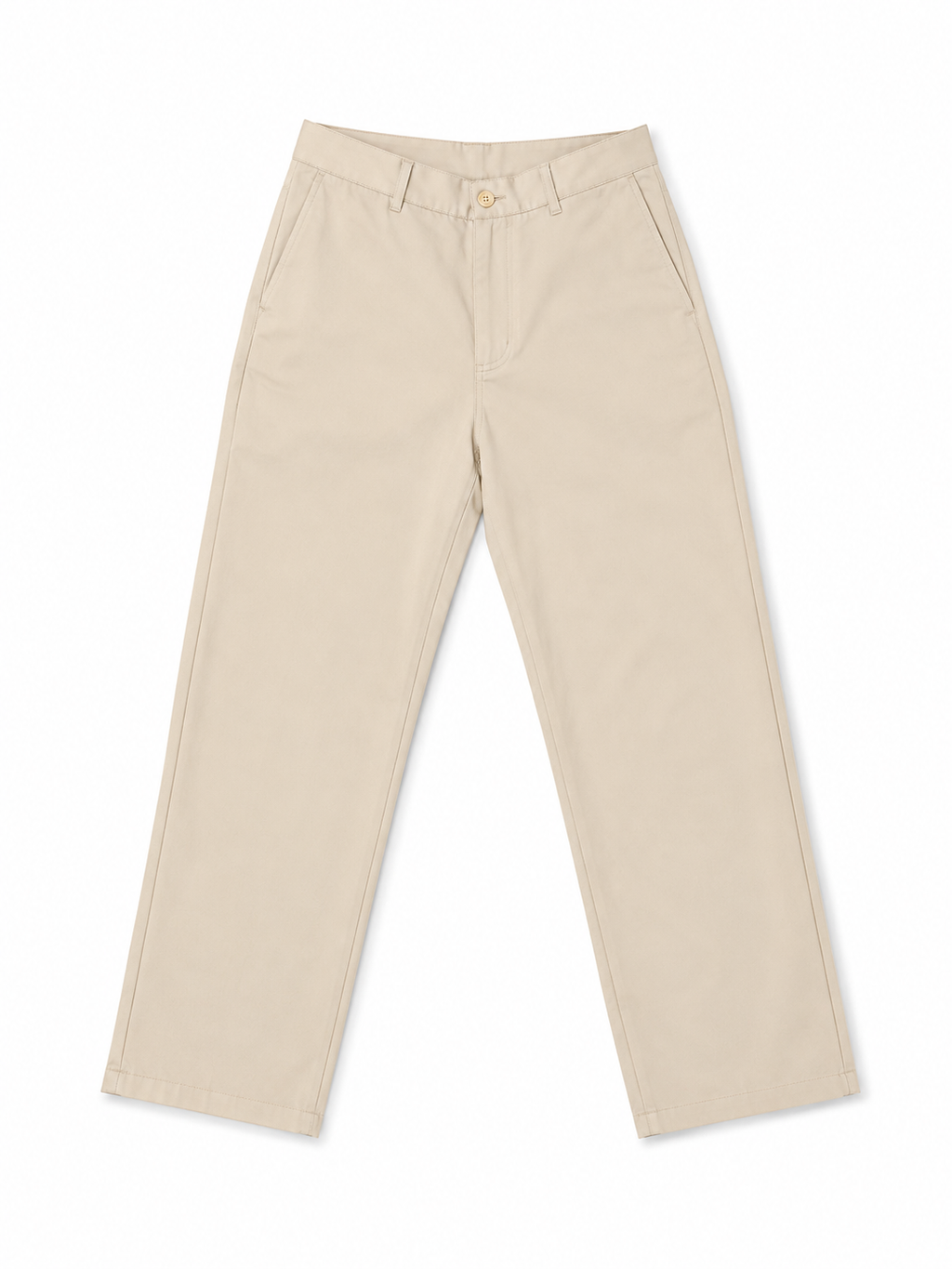 BEIGE WIDE LEG CHINO PANTS