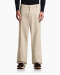 BEIGE WIDE LEG CHINO PANTS