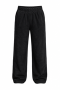 BLACK WIDE LEG CORDUROY PANTS