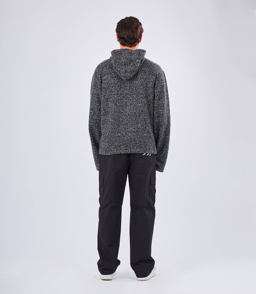 BACK KNITTED HOODIE