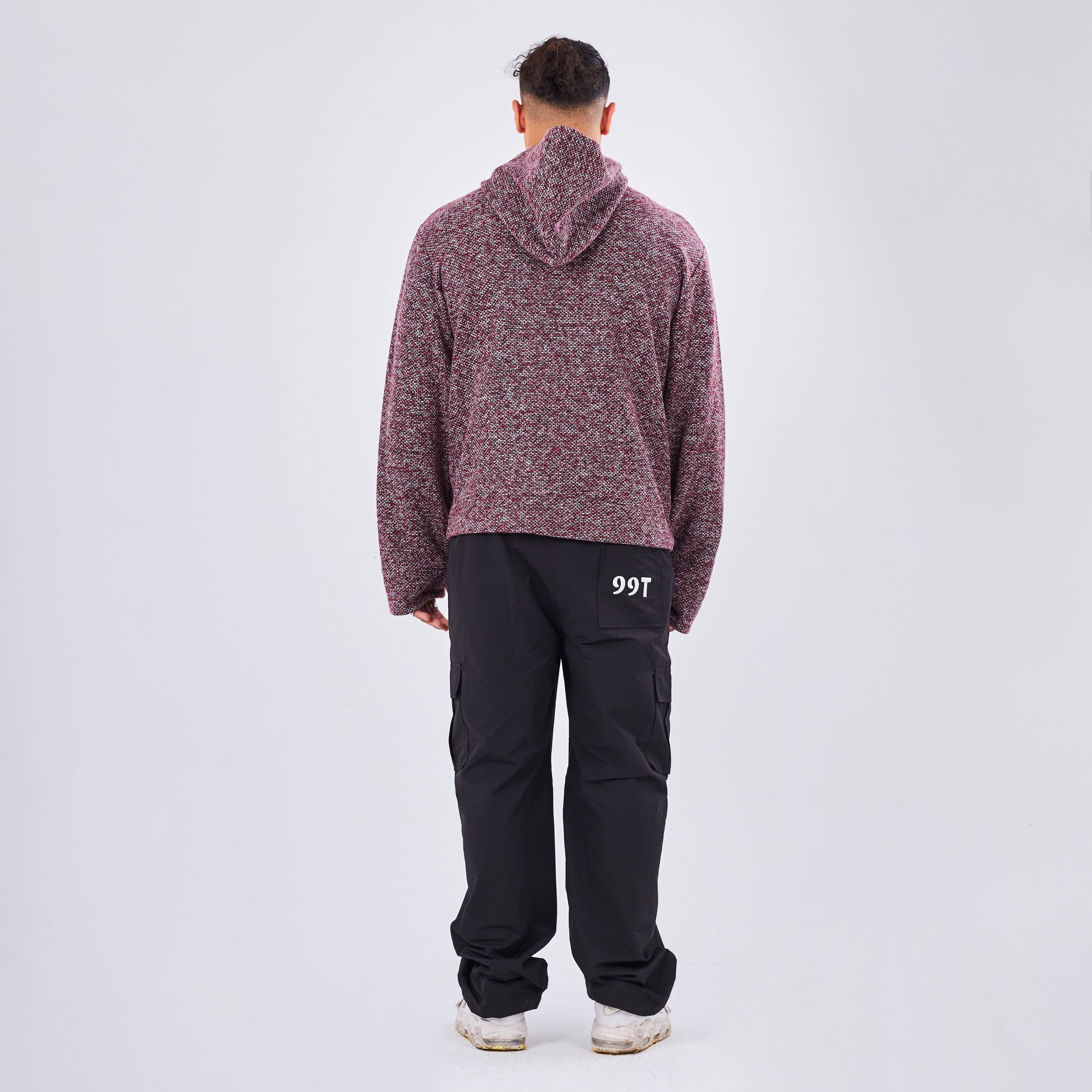 Burgundy KNITTED HOODIE