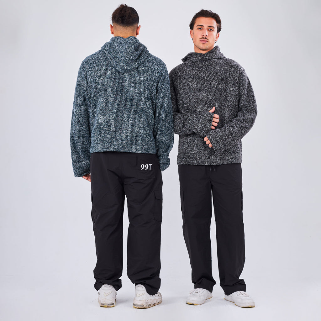 GREEN KNITTED HOODIE