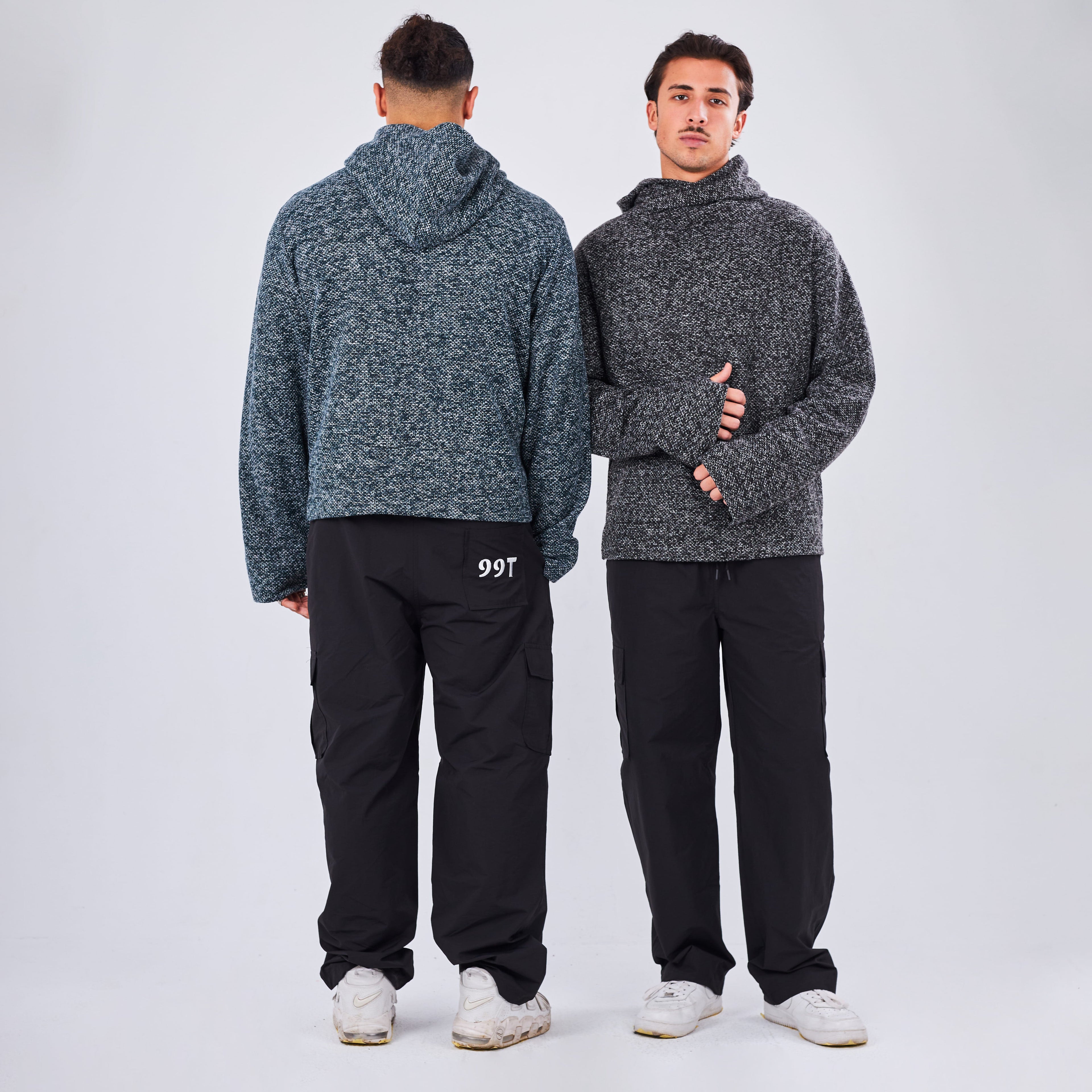 GREEN KNITTED HOODIE