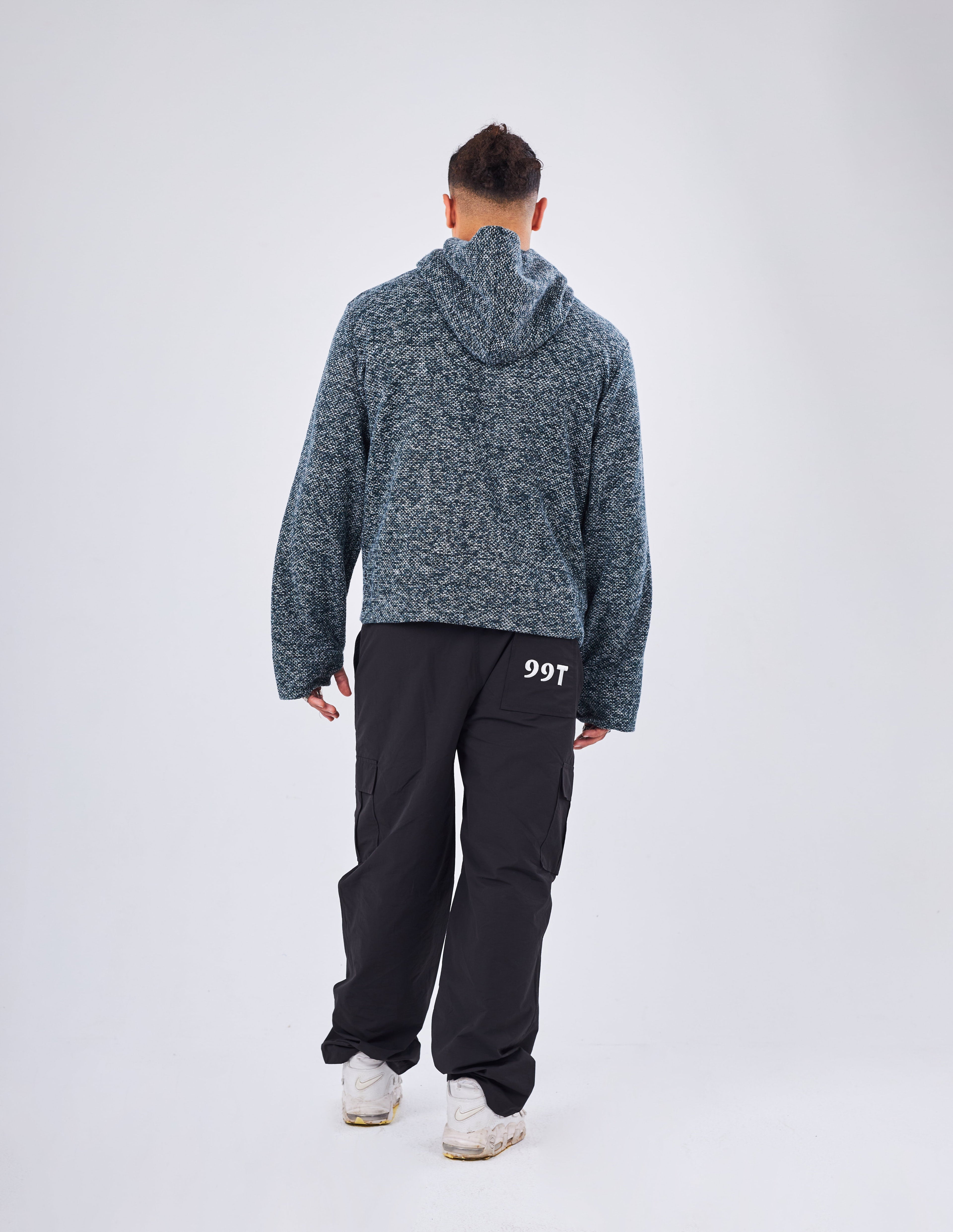 GREEN KNITTED HOODIE
