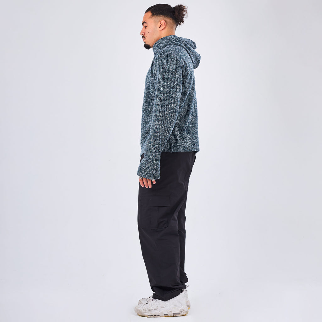 BACK KNITTED HOODIE
