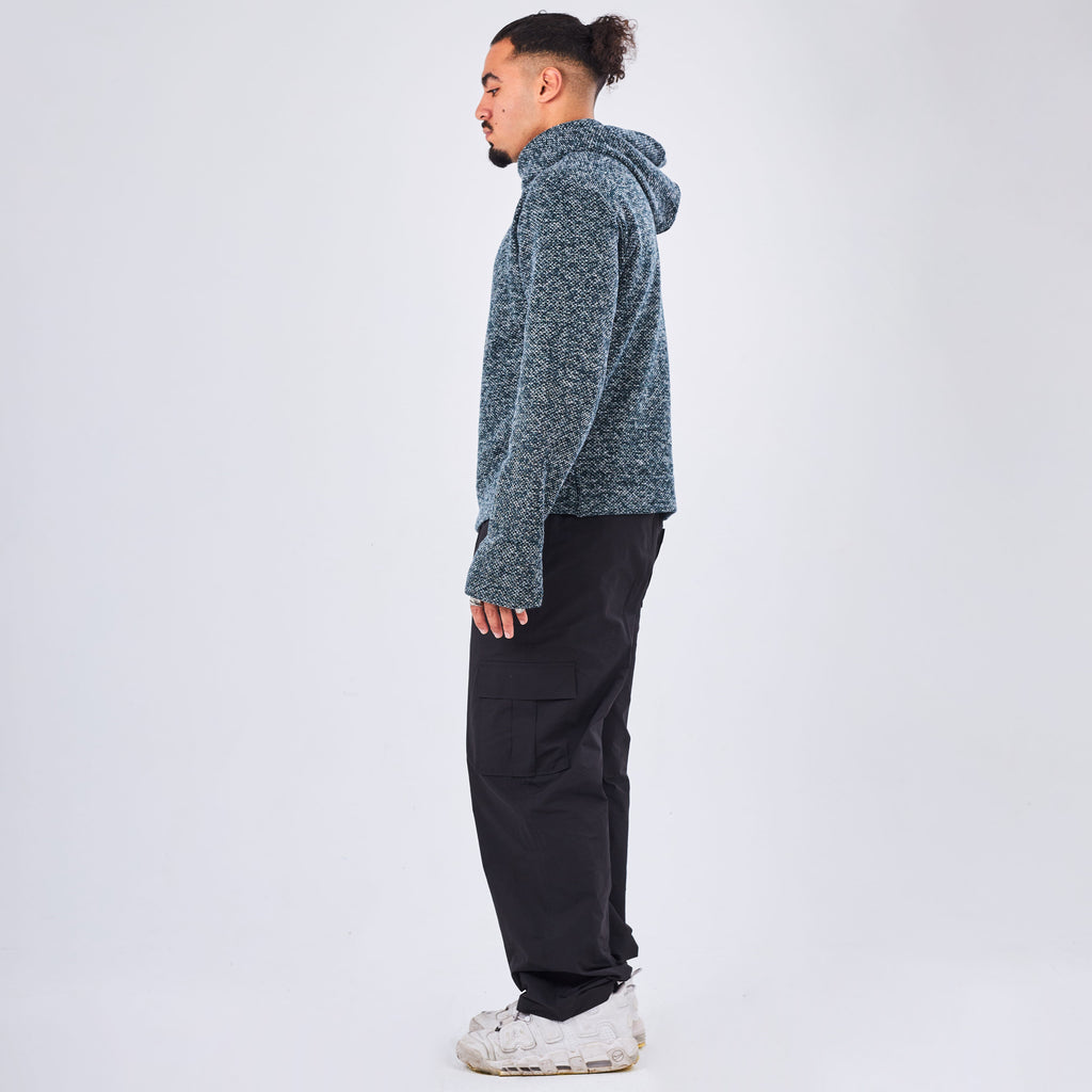 GREEN KNITTED HOODIE