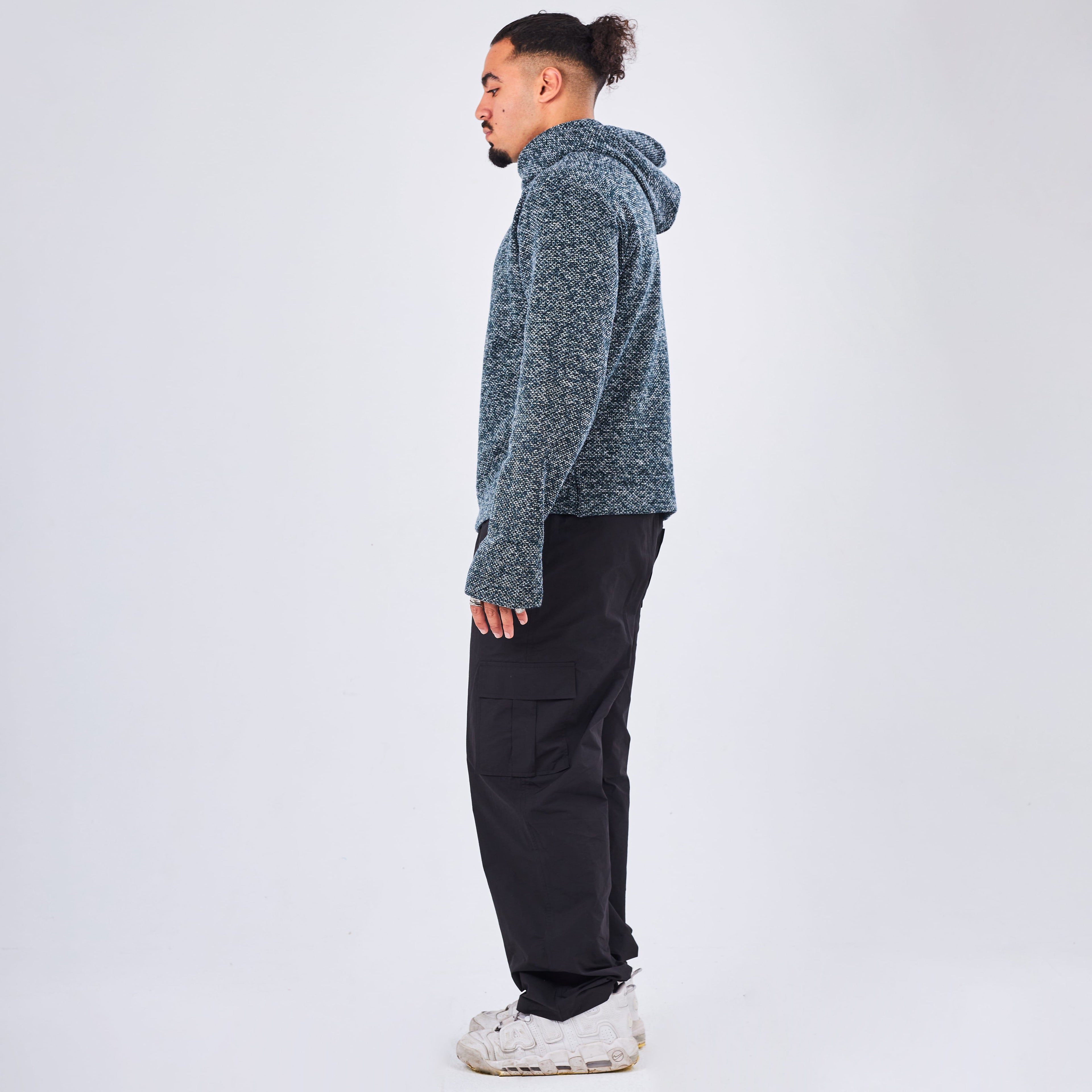 GREEN KNITTED HOODIE