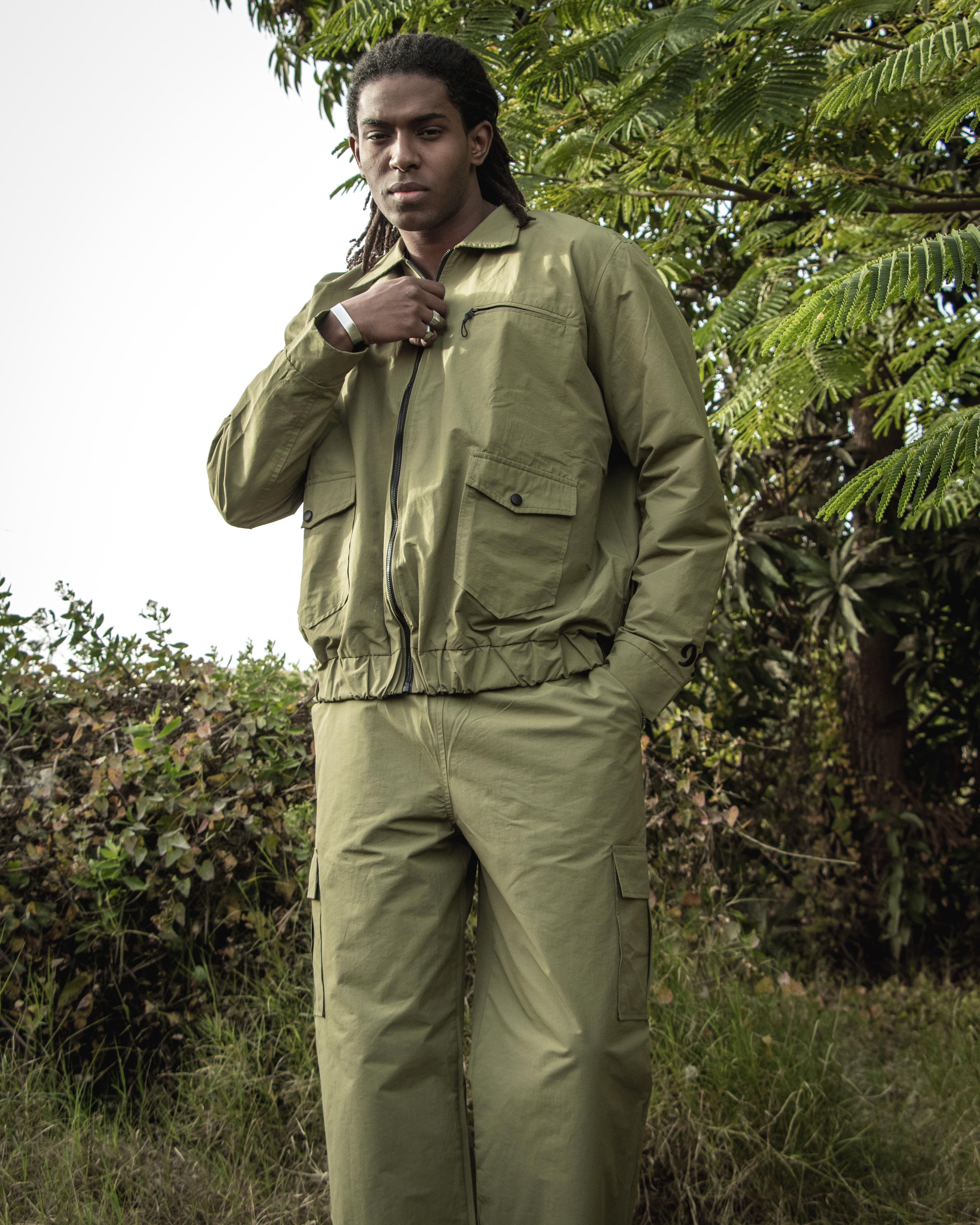 Army green waterproof outlet jacket